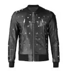 philipp plein veste zippee  leather star cuir